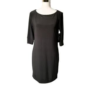 Audrey Whitmore Casual Dress With Pockets NWT Sutton Solid Black M/L